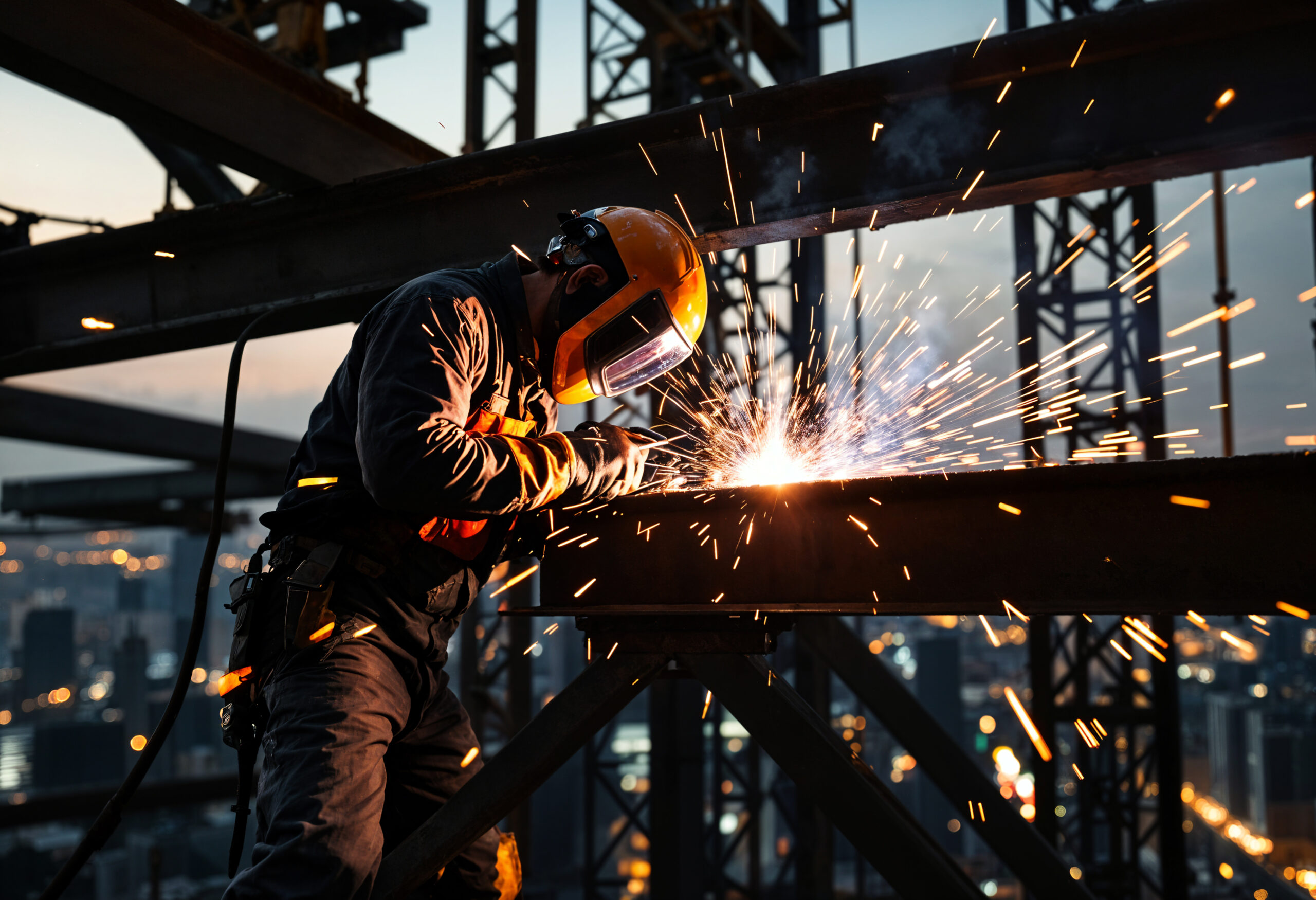 welder working night